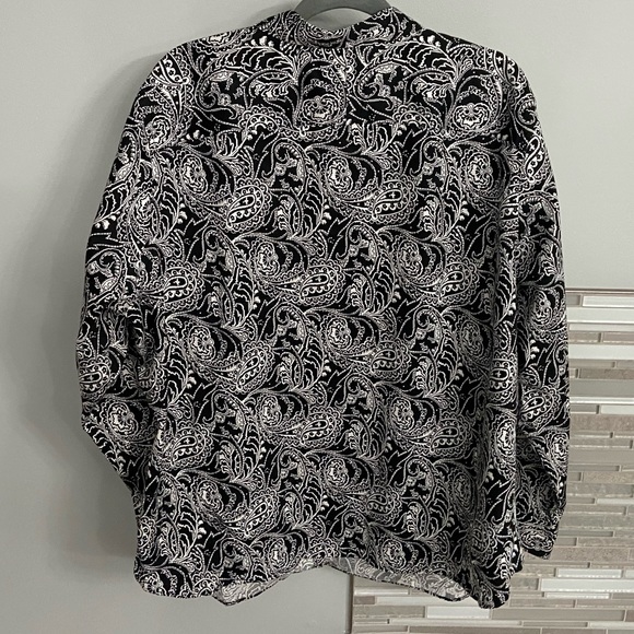 Plus size Chaps Black and White Blouse - Picture 2 of 3